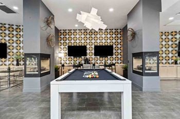 Entertainment room with billiards and games